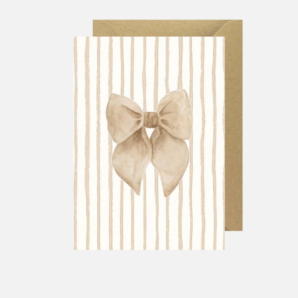 Ansichtkaartje - Beige Strik