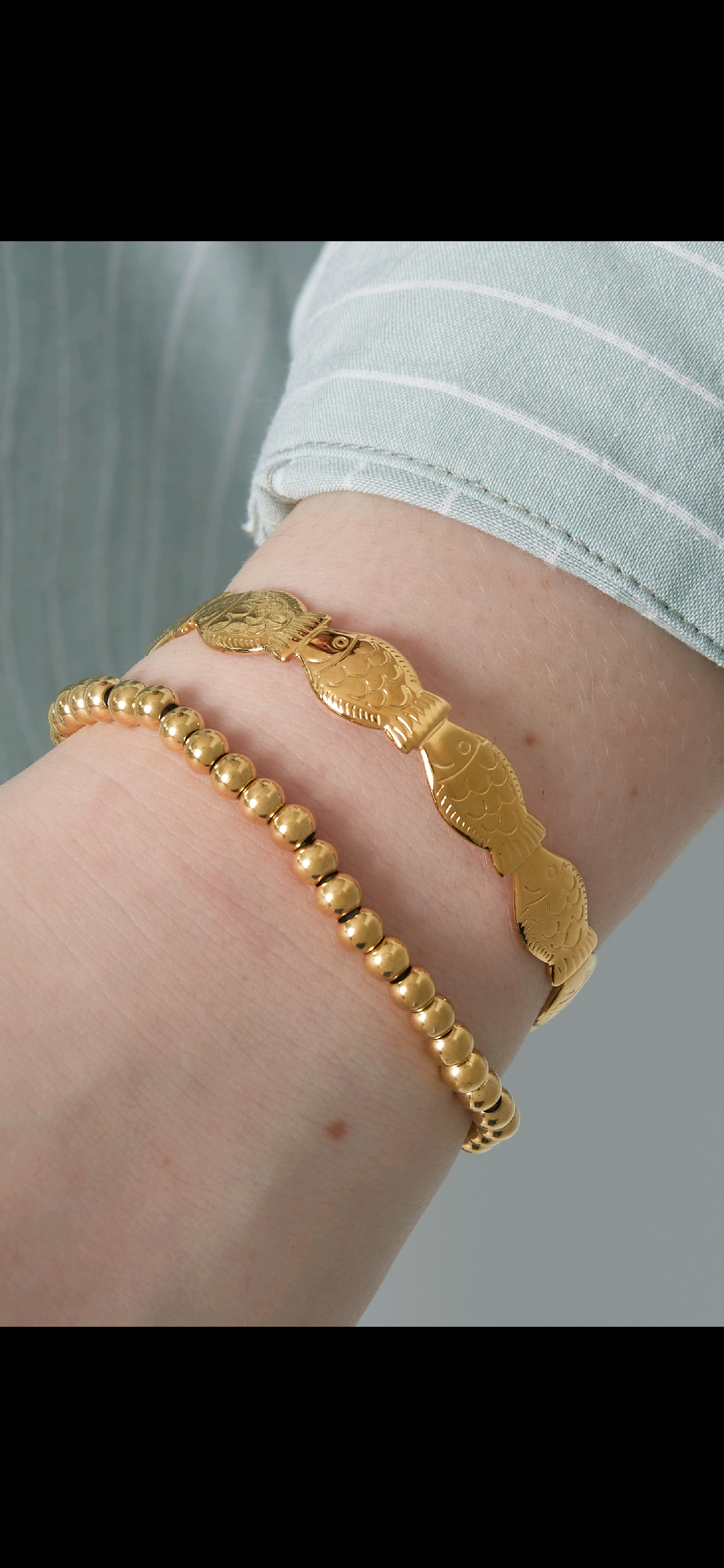 Armbandje - Gouden kralen