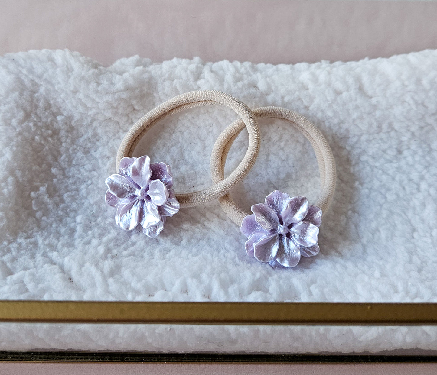 Haarelastiek set - Big flower lila