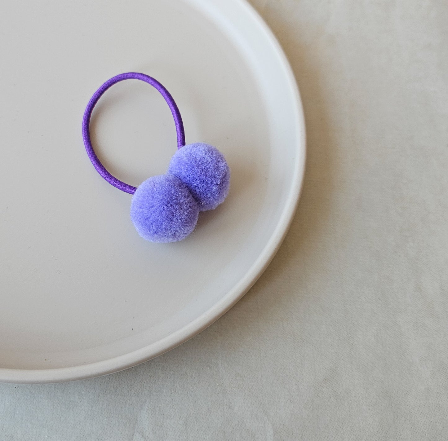 Haarelastiek - Pompom paars