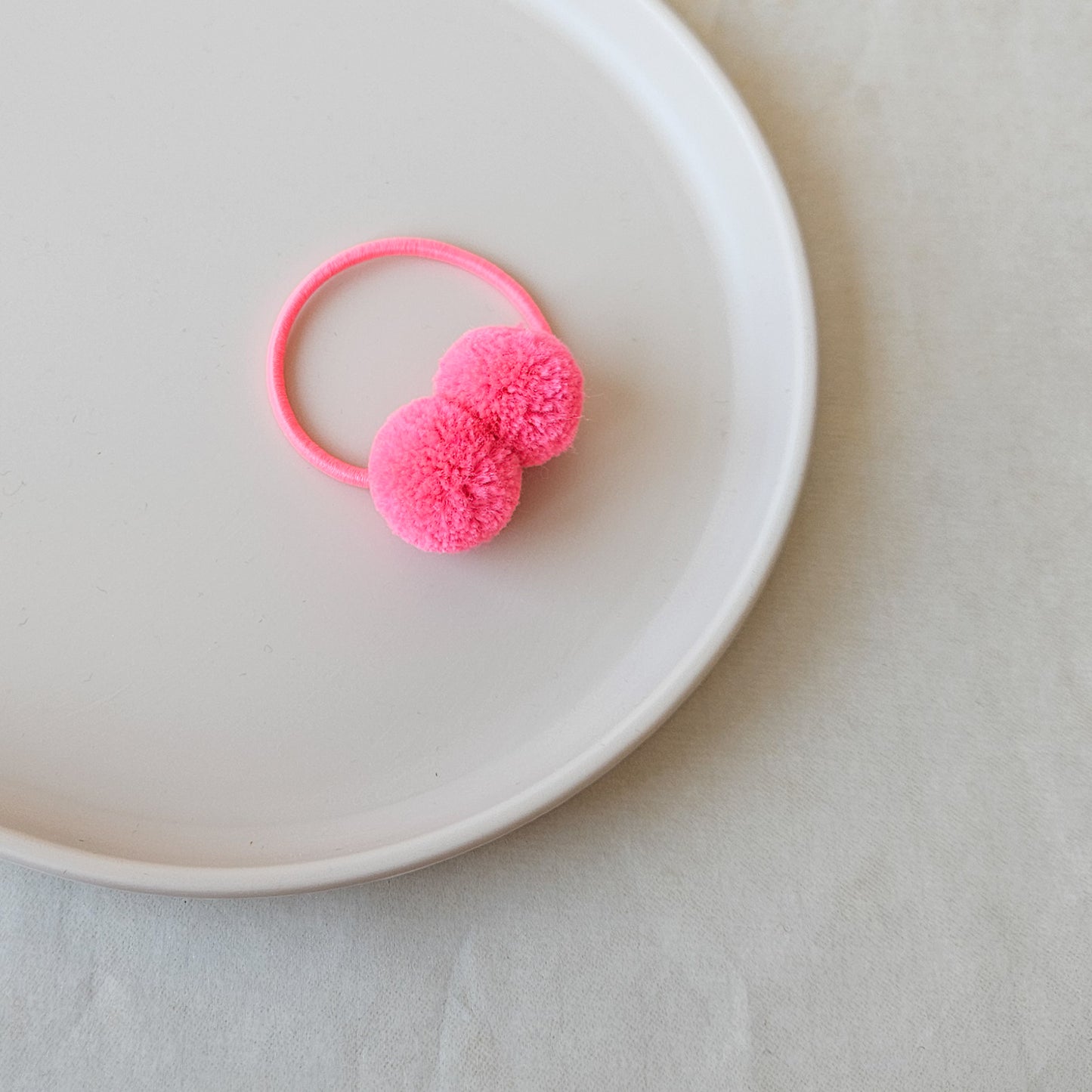 Haarelastiek - Pompom roze