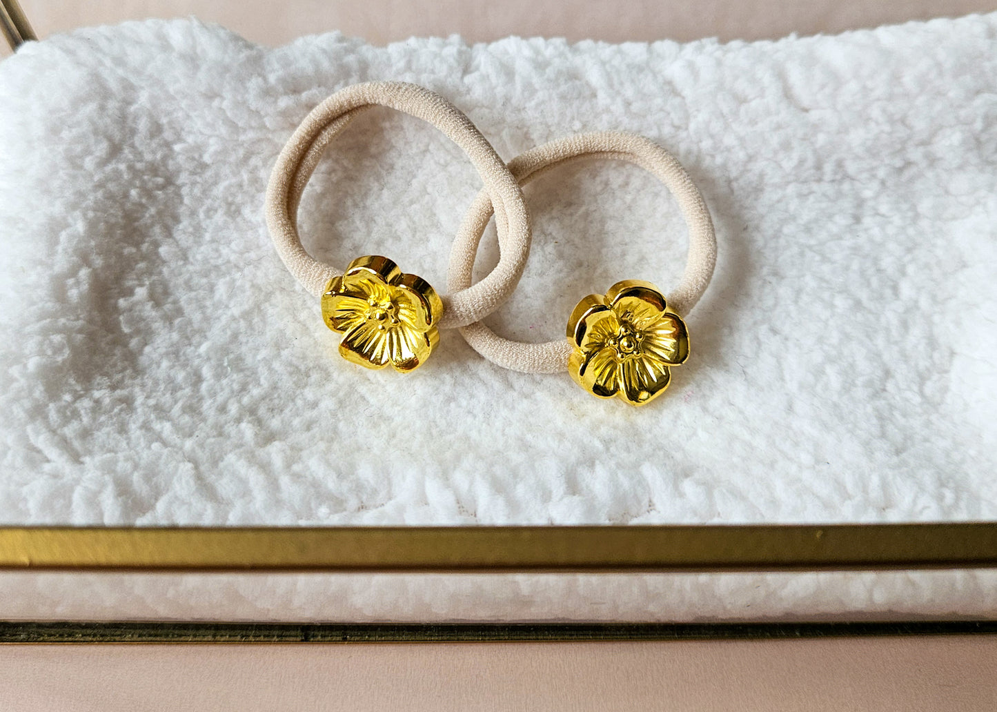 Haarelastiek set - Gouden roos