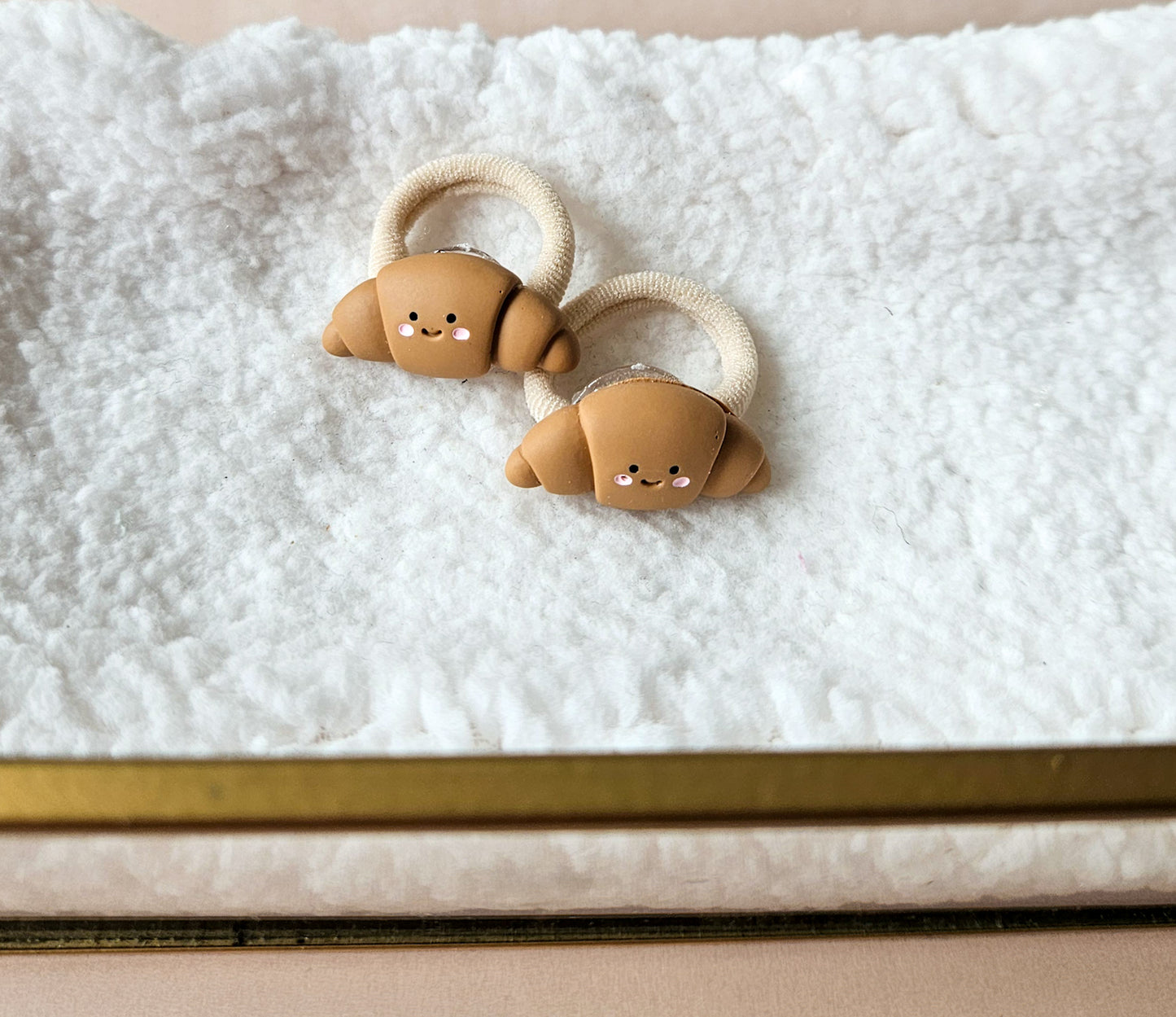 Mini haarelastiek set - Croissantjes