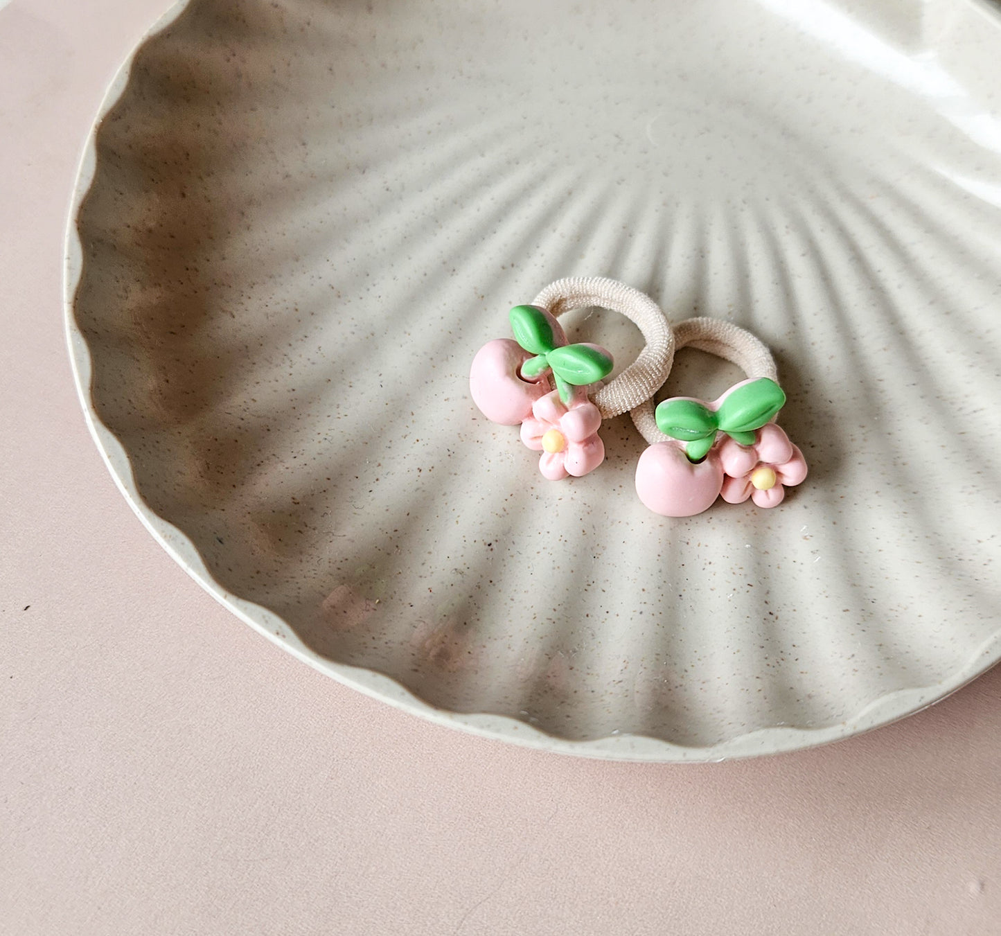 Mini haarelastiek set - Roze kers