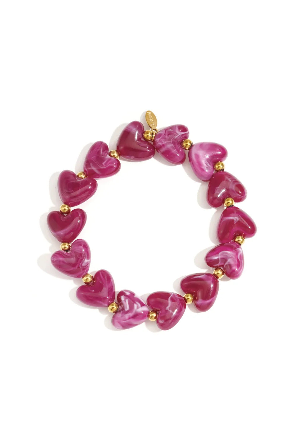 Hartjesarmbandje - Paars/ Roze