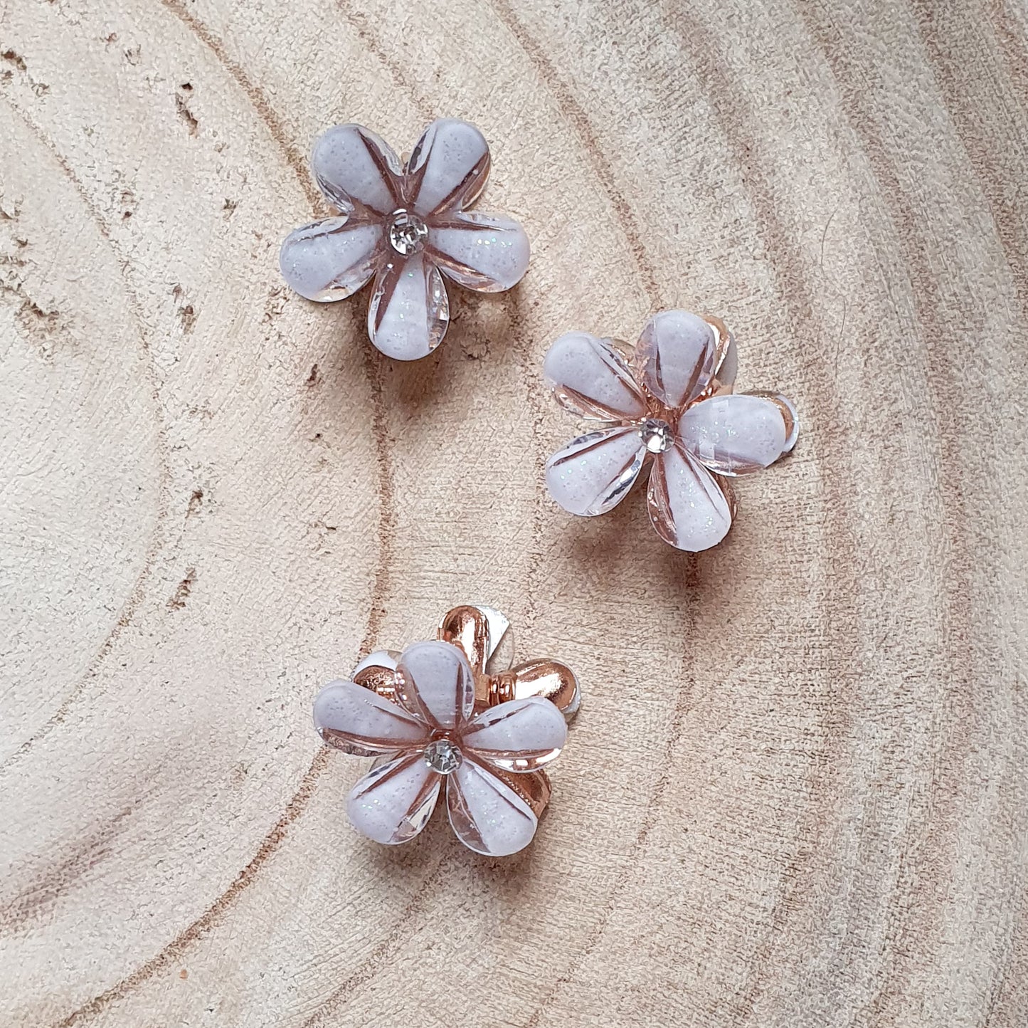 Haarclips - Petal Pearl White blossom