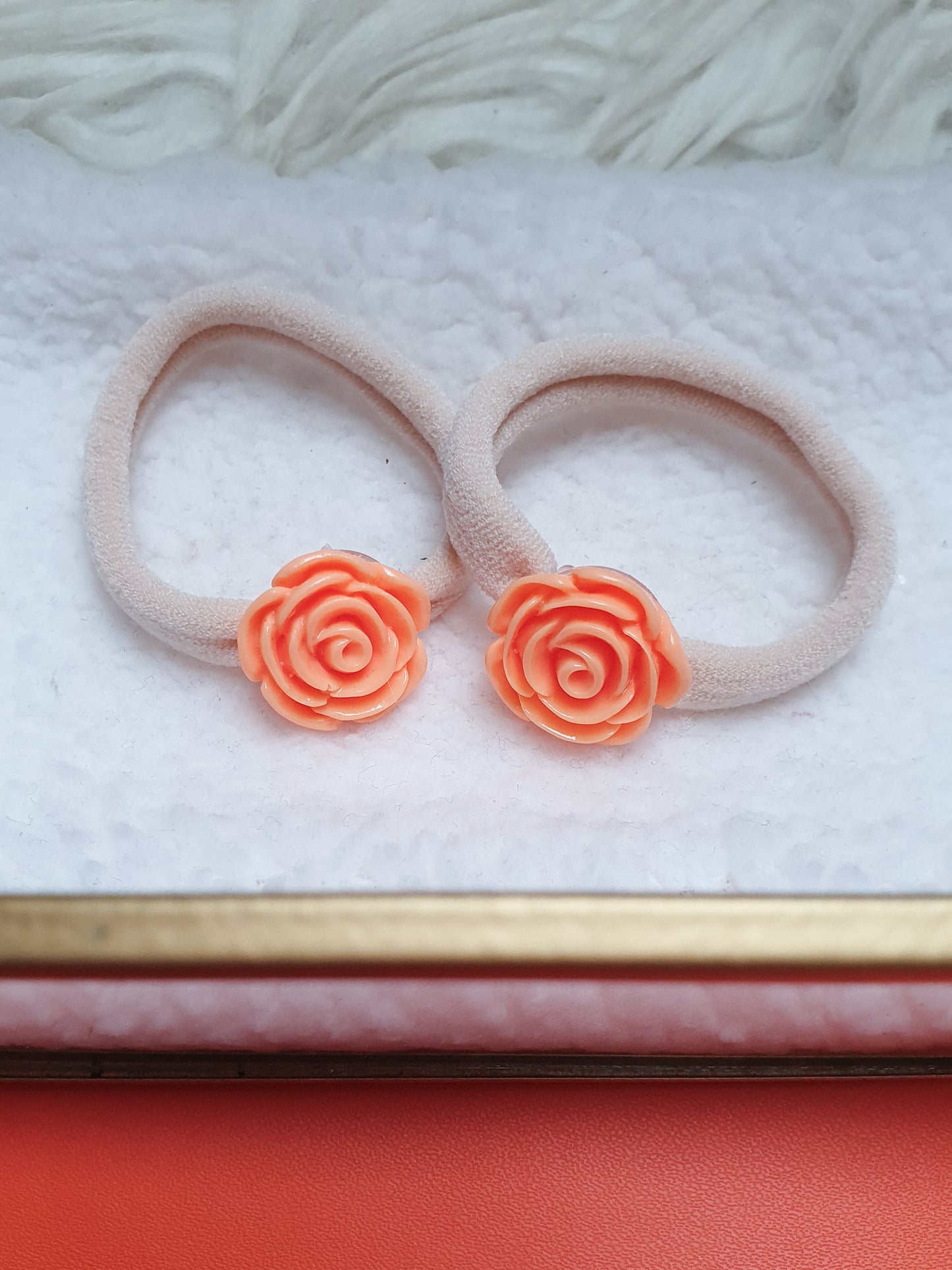 Mini of Maxi Elastiekjes Oranje rozen