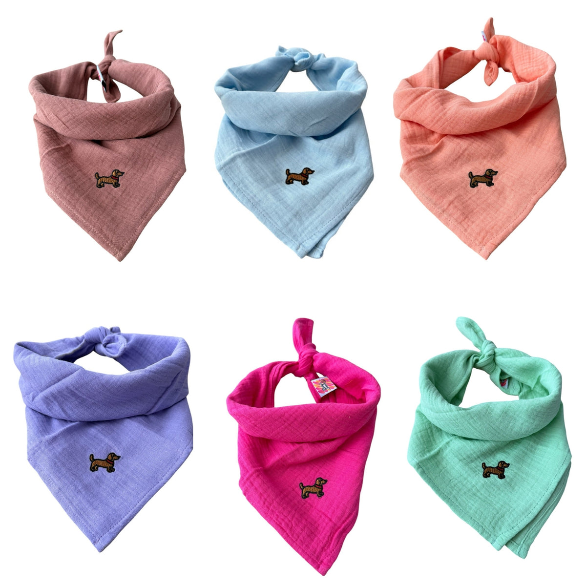 Bandanasjaaltje - Sweet Teckel & Soft Colors