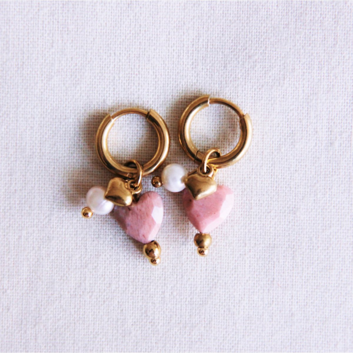 Oorbellen - Handmade, natuursteen rvs