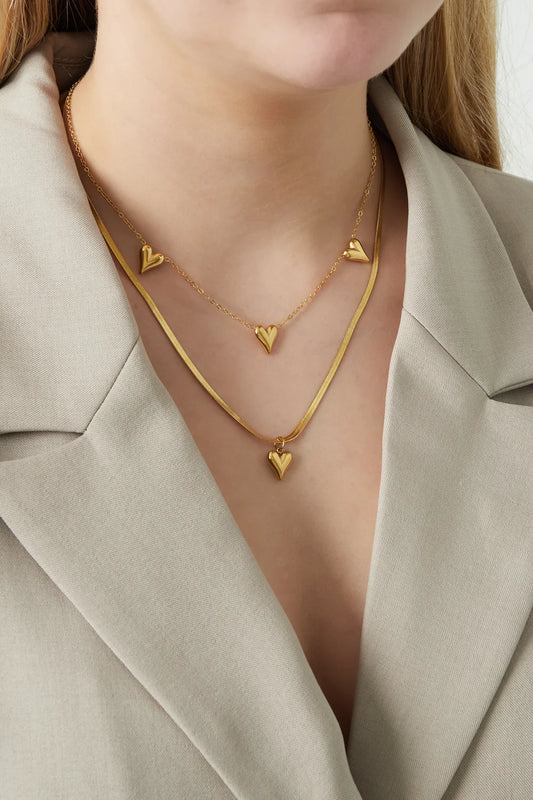 Dubbele Ketting - hearts tot hearts