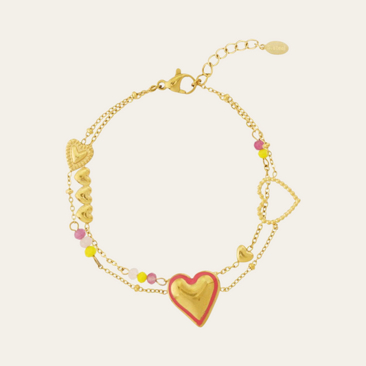 Armbandje - Roze hart