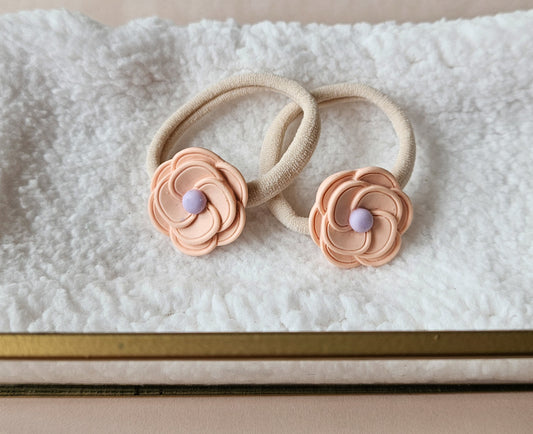 Haarelastiek set - Pastel bloem
