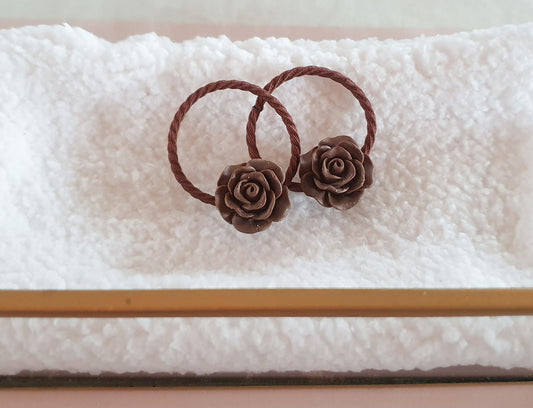 Haarelastiek set - 𝐵𝑟𝑢𝑖𝑛𝑒 𝑟𝑜𝑜𝑠