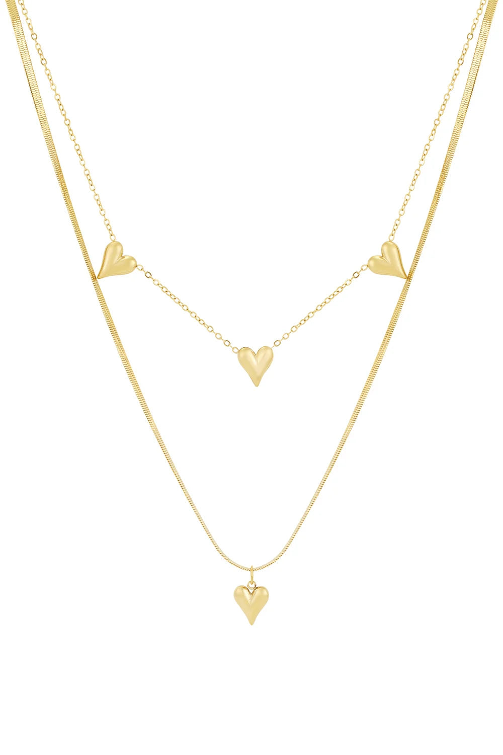 Dubbele Ketting - hearts tot hearts