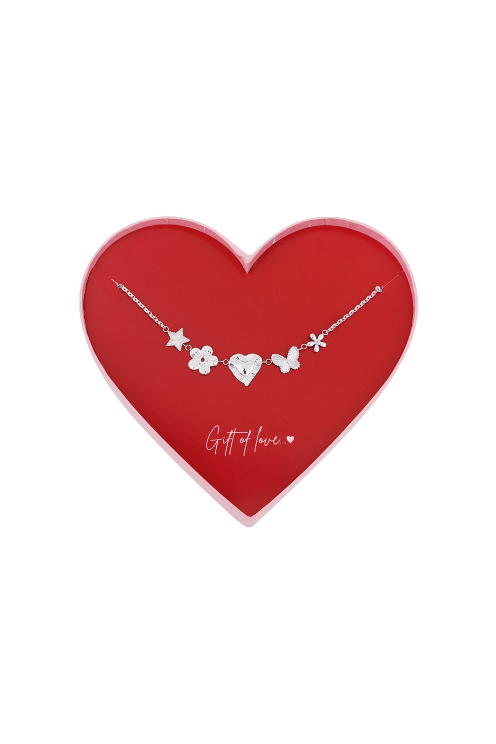 Bedelketting Zilver - Gift of love, butterfly love