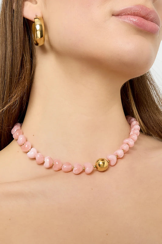 Ketting - Hartjes roze