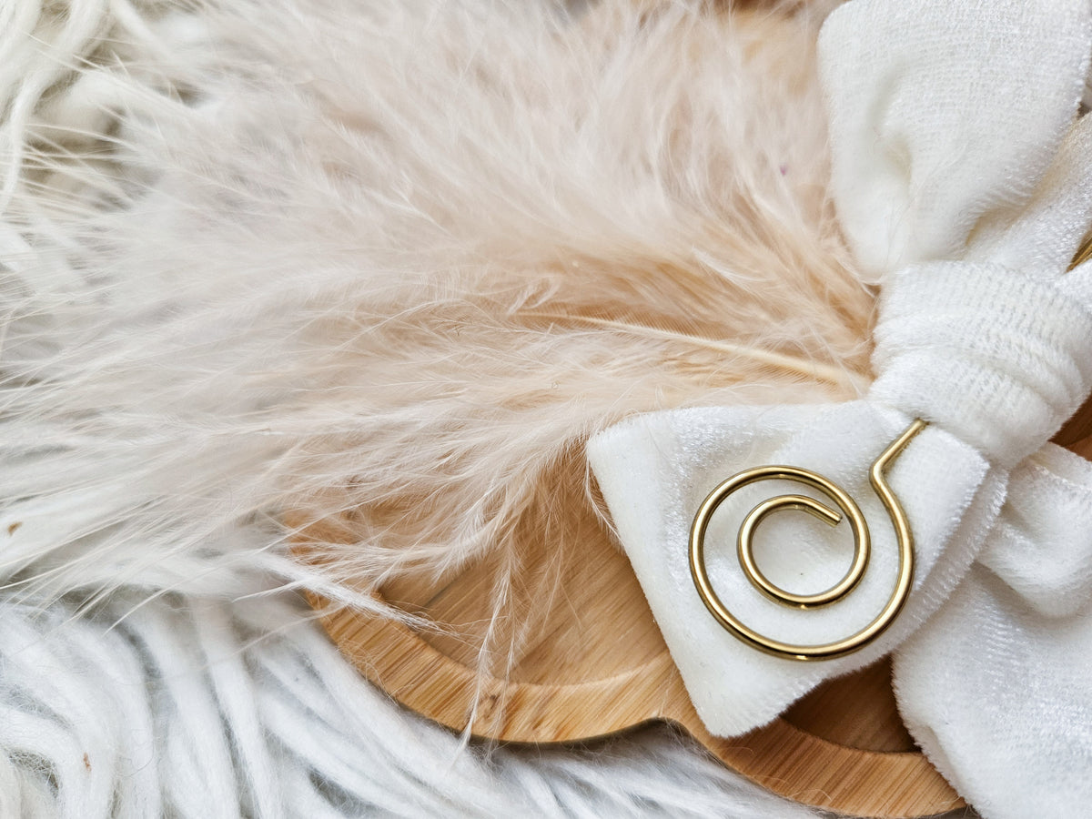 Fluwelen strik - White