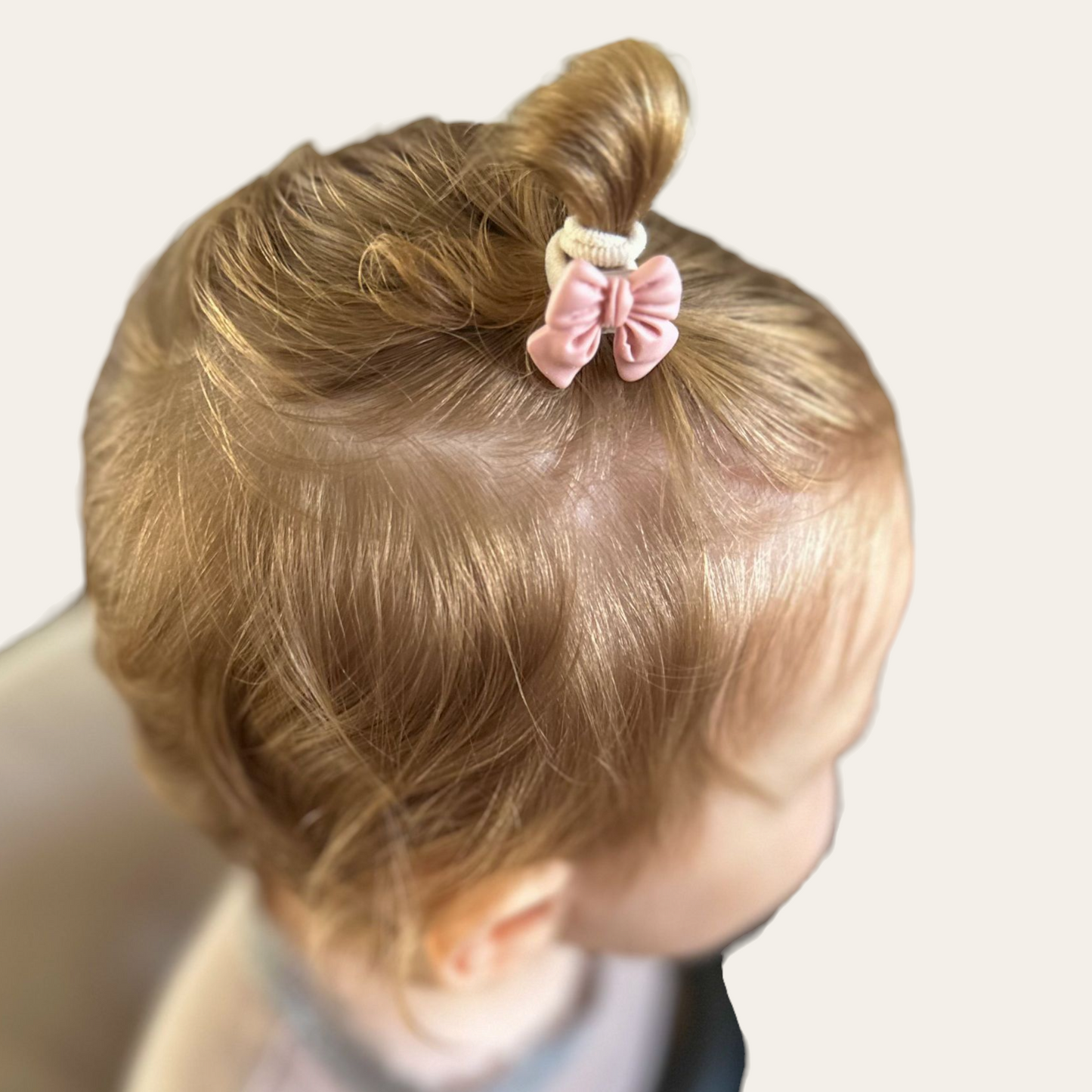 Mini haarelastiek set - Strikje lichtroze