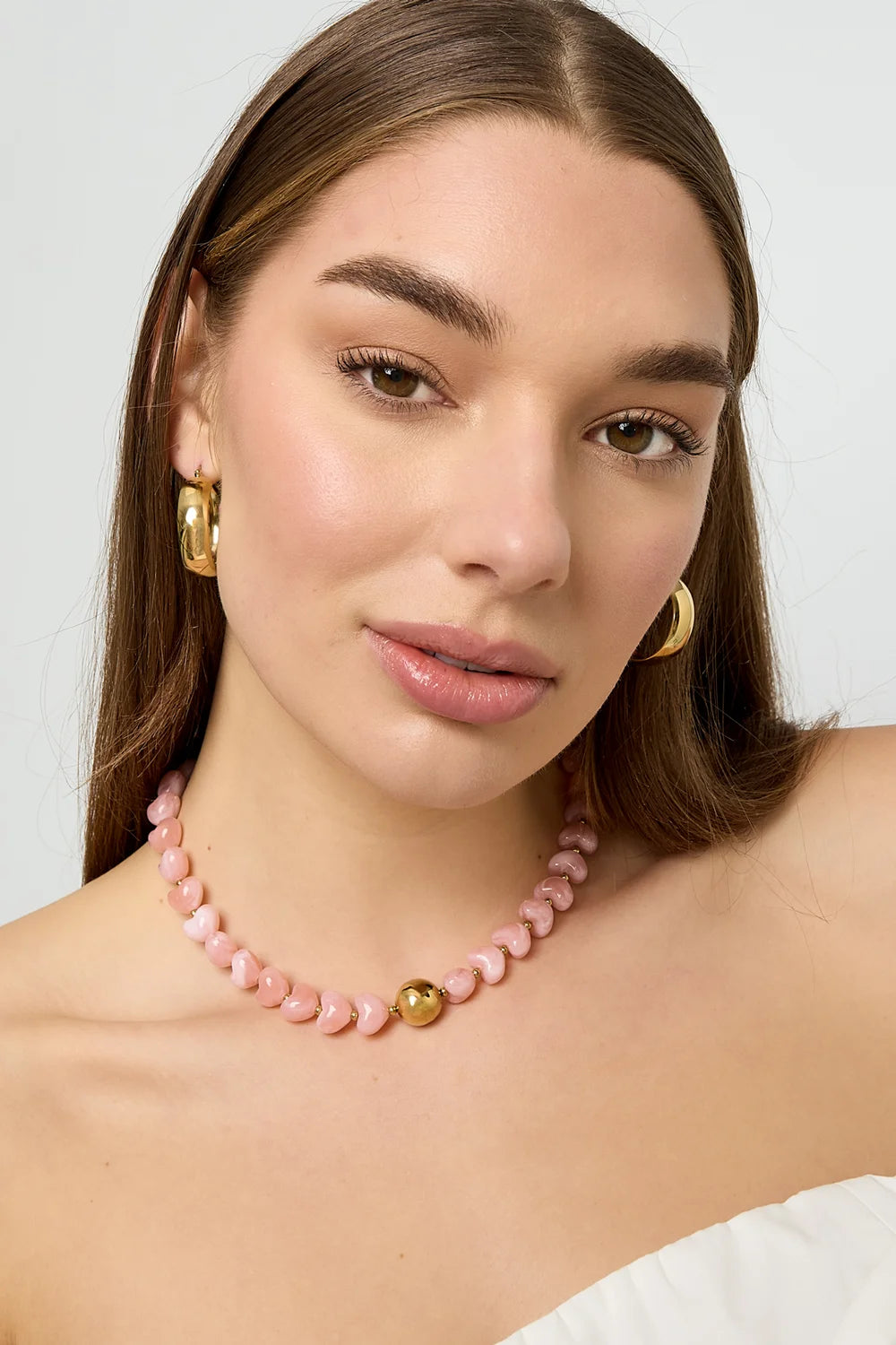 Ketting - Hartjes roze