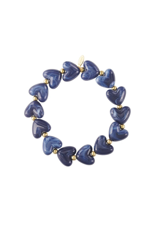 Hartjesarmbandje - Donkerblauw