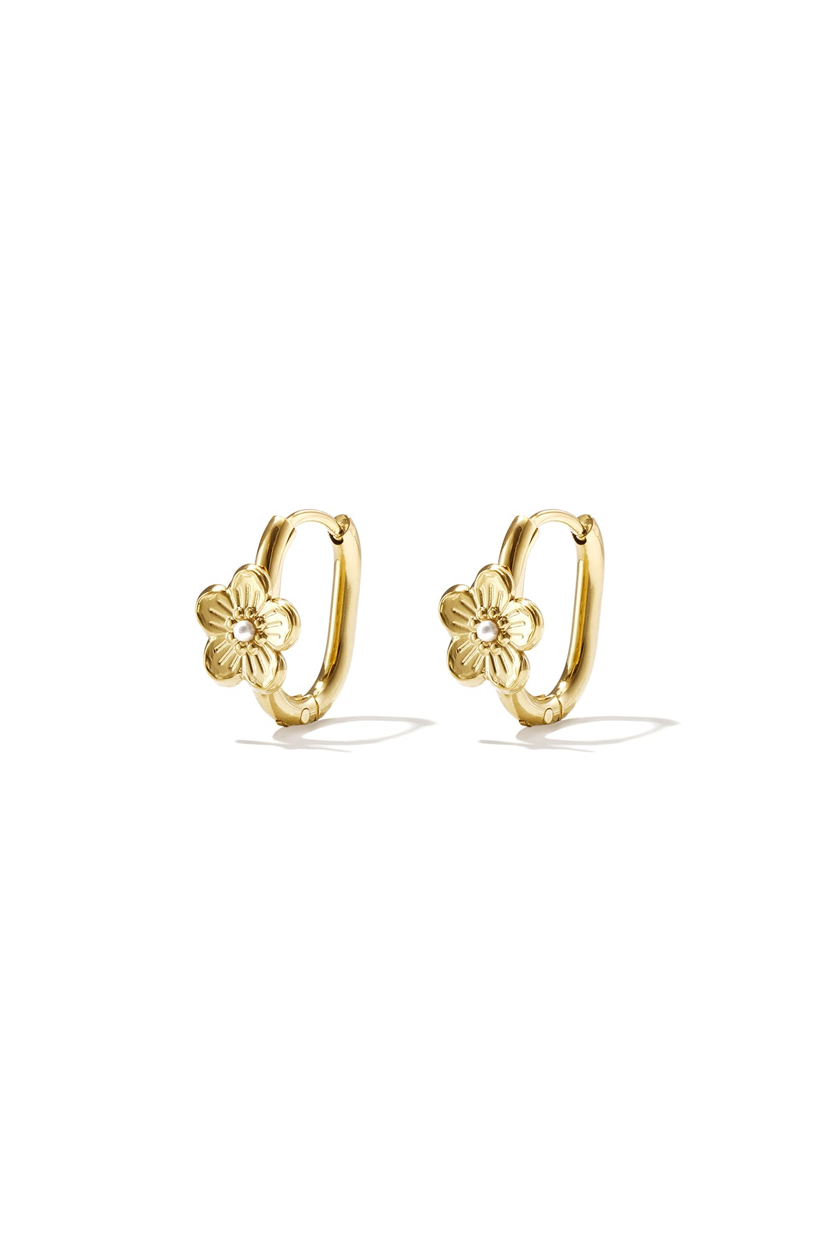 Oorringetjes - Bloom, Stainless steel Goud
