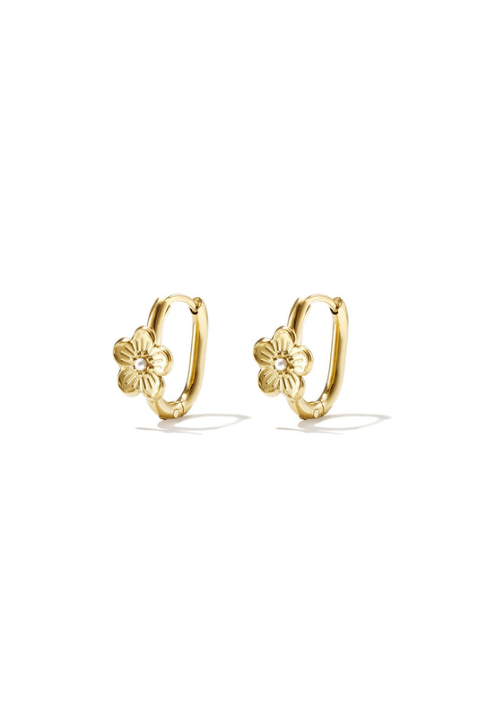 Oorringetjes - Bloom, Stainless steel Goud