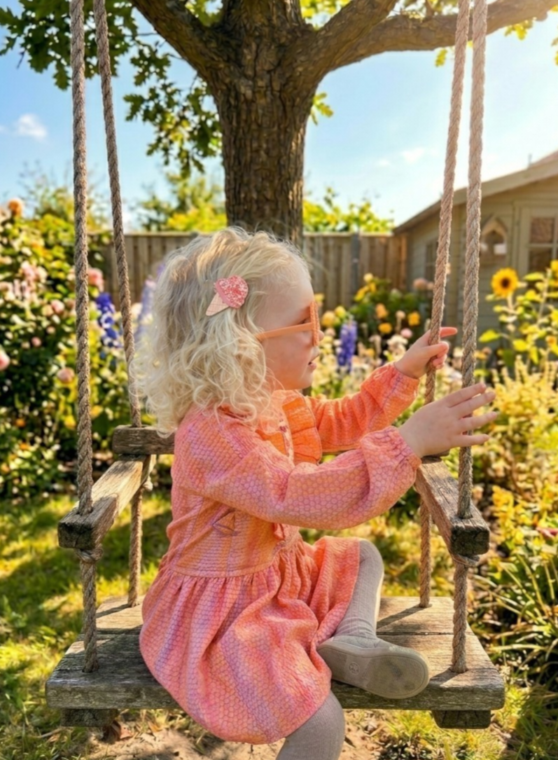 Haarspeldje - oranje ijsje met glitters
