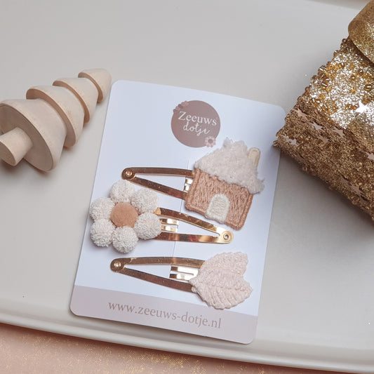 Haarclipsetje - 𝐻𝑢𝑖𝑠𝑗𝑒, 𝑏𝑙𝑜𝑒𝑚𝑝𝑗𝑒, 𝑏𝑙𝑎𝑎𝑑𝑗𝑒