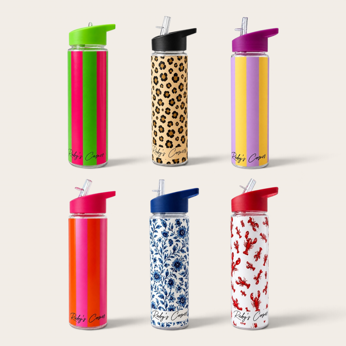 Waterfles met rietje - Sip & Shine