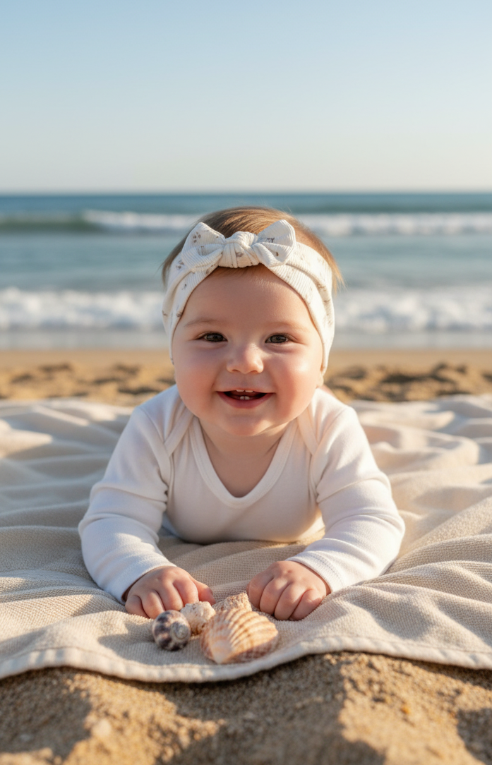 Knoop haarband - 𝐵𝑒𝑖𝑔𝑒 𝑓𝑙𝑜𝑤𝑒𝑟