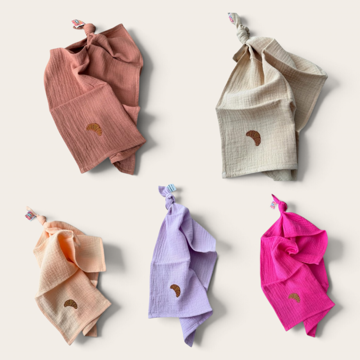 Mousseline doek - Sweet Croissants & Soft Colors