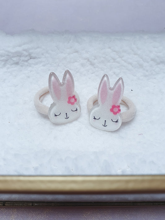 Mini haarelastiek set - Glitter Bunny