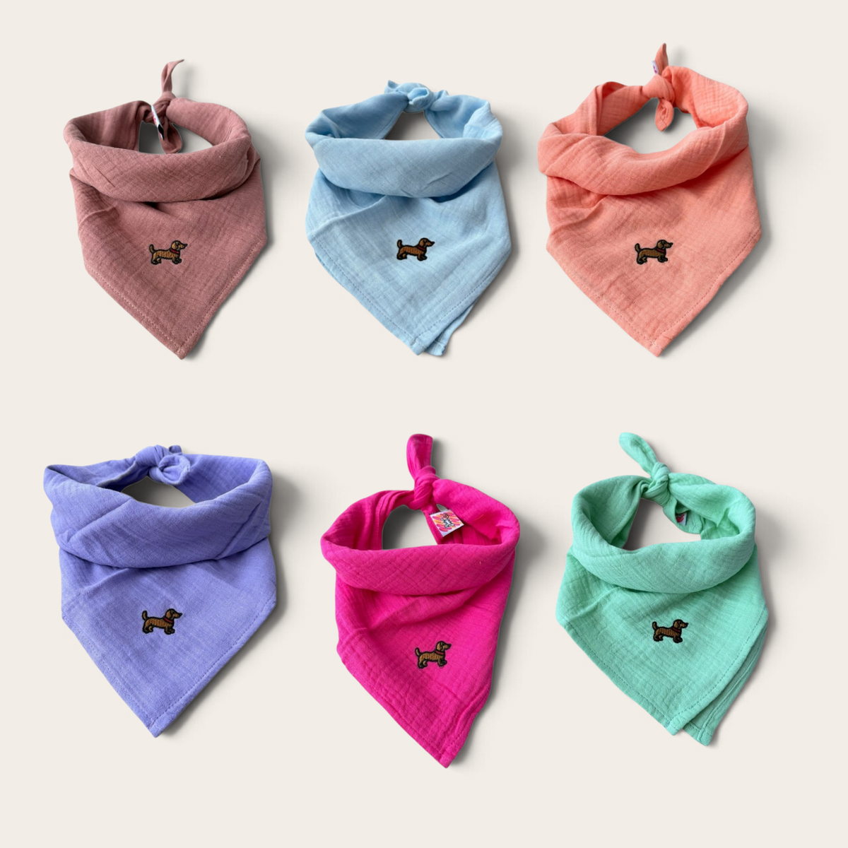 Bandanasjaaltje - Sweet Teckel & Soft Colors