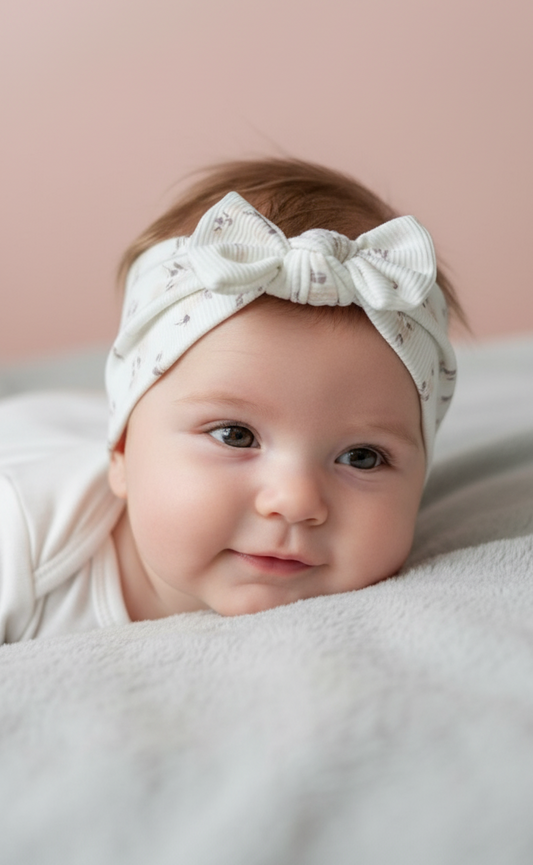 Knoop haarband - 𝐵𝑒𝑖𝑔𝑒 𝑓𝑙𝑜𝑤𝑒𝑟