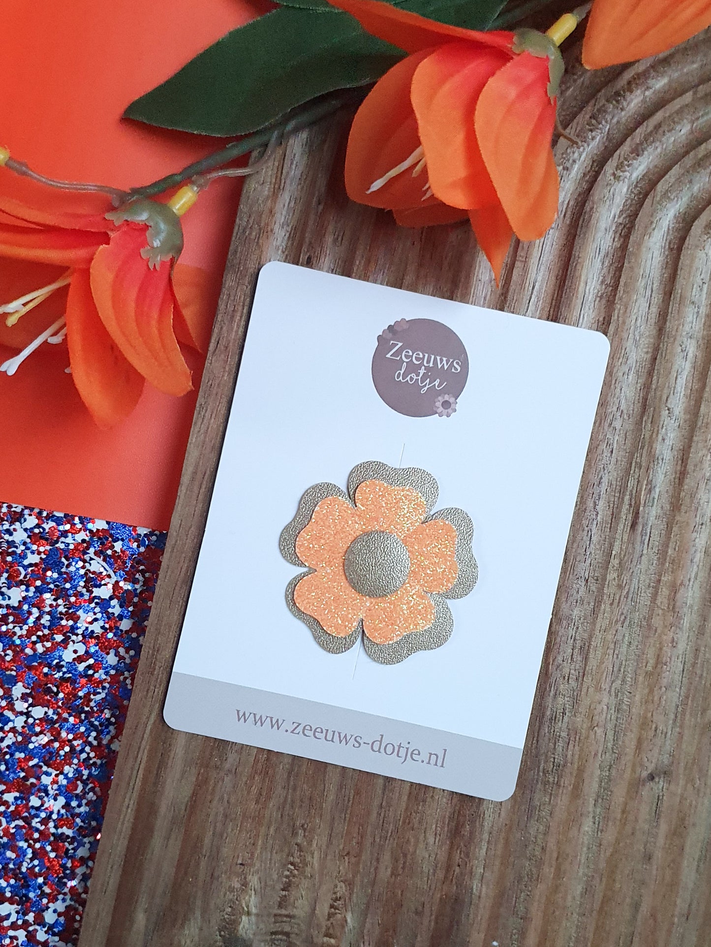 Haarspeld: Glitterbloemetjes