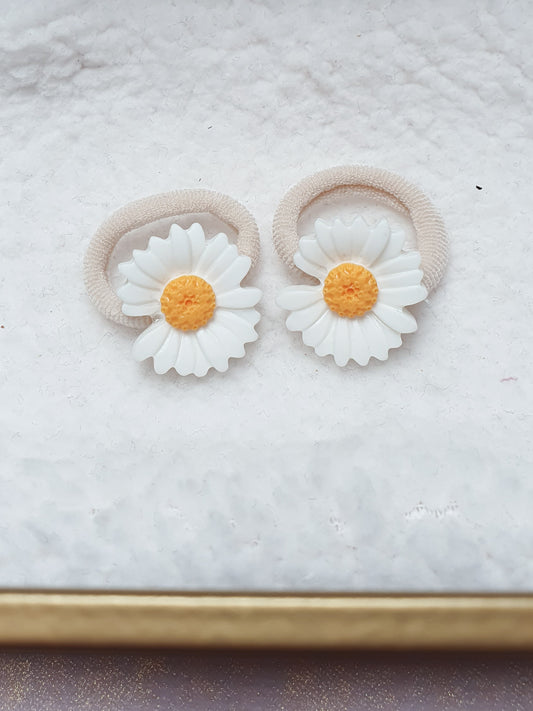 Mini haarelastiek set - White Daisy