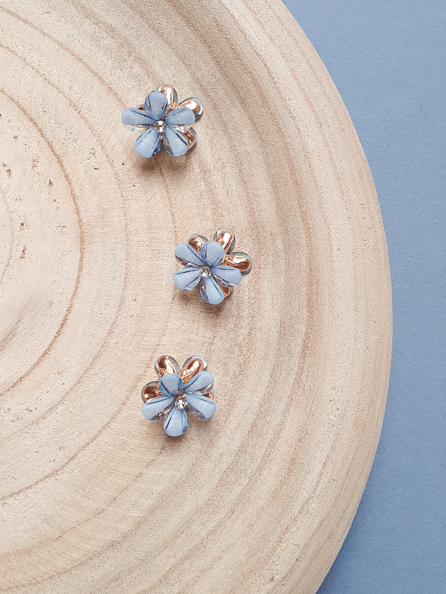 Haarclips - Petal Pearl jeans blue