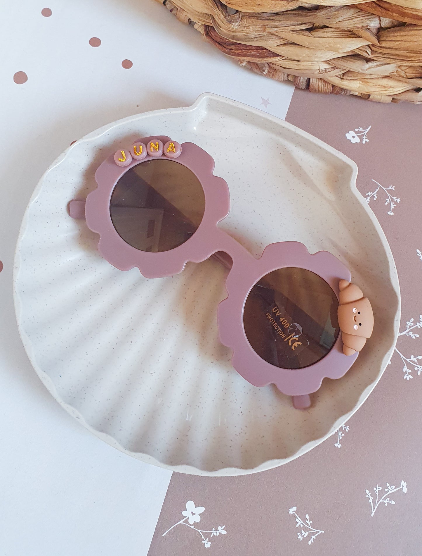 Zonnebril met naam - Croissant