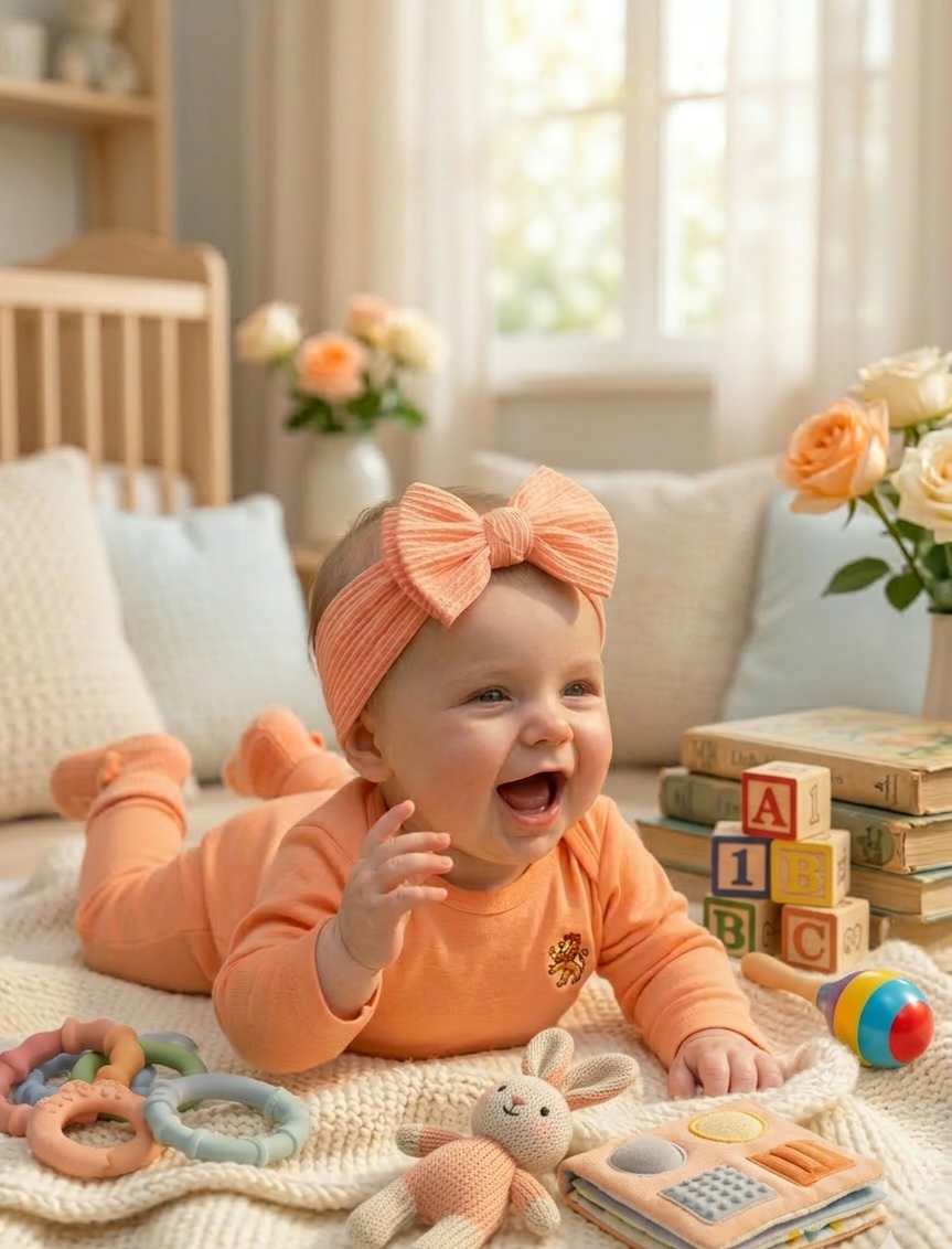 Haarbandje - Orange & Stripes