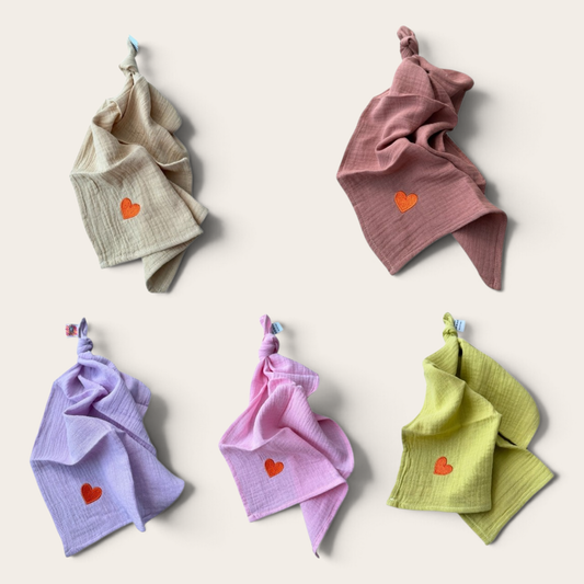 Mousseline doek - Sweet Hearts & Soft Colors