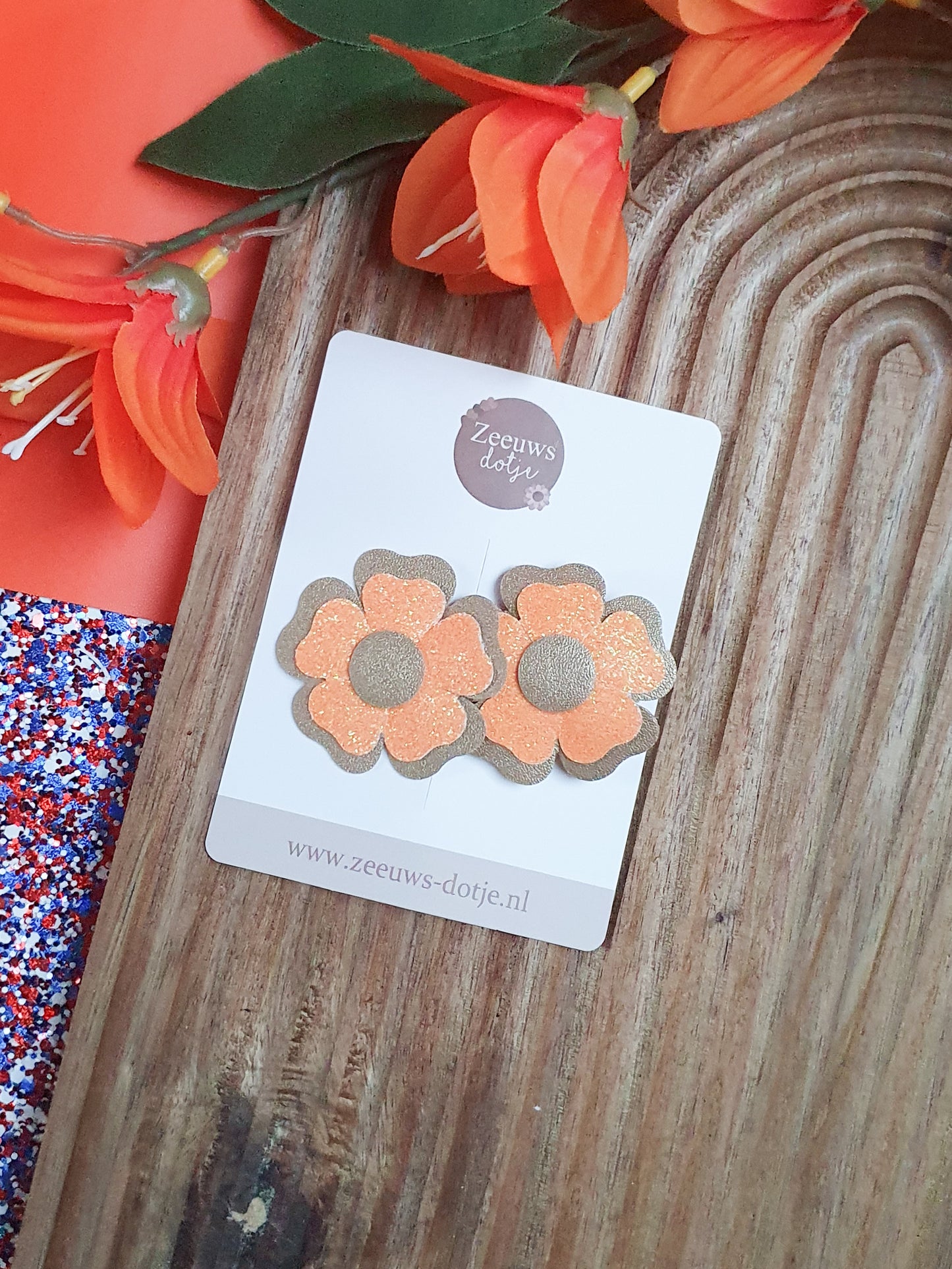 Haarspeld: Glitterbloemetjes