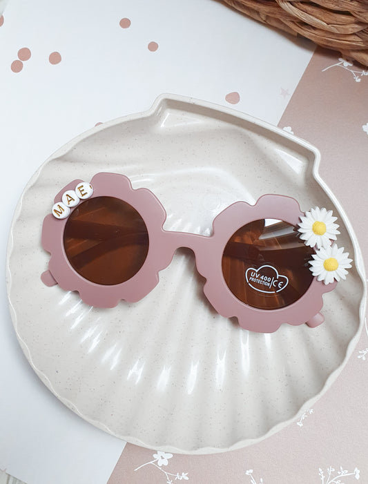 Zonnebril met naam - Daisy wit