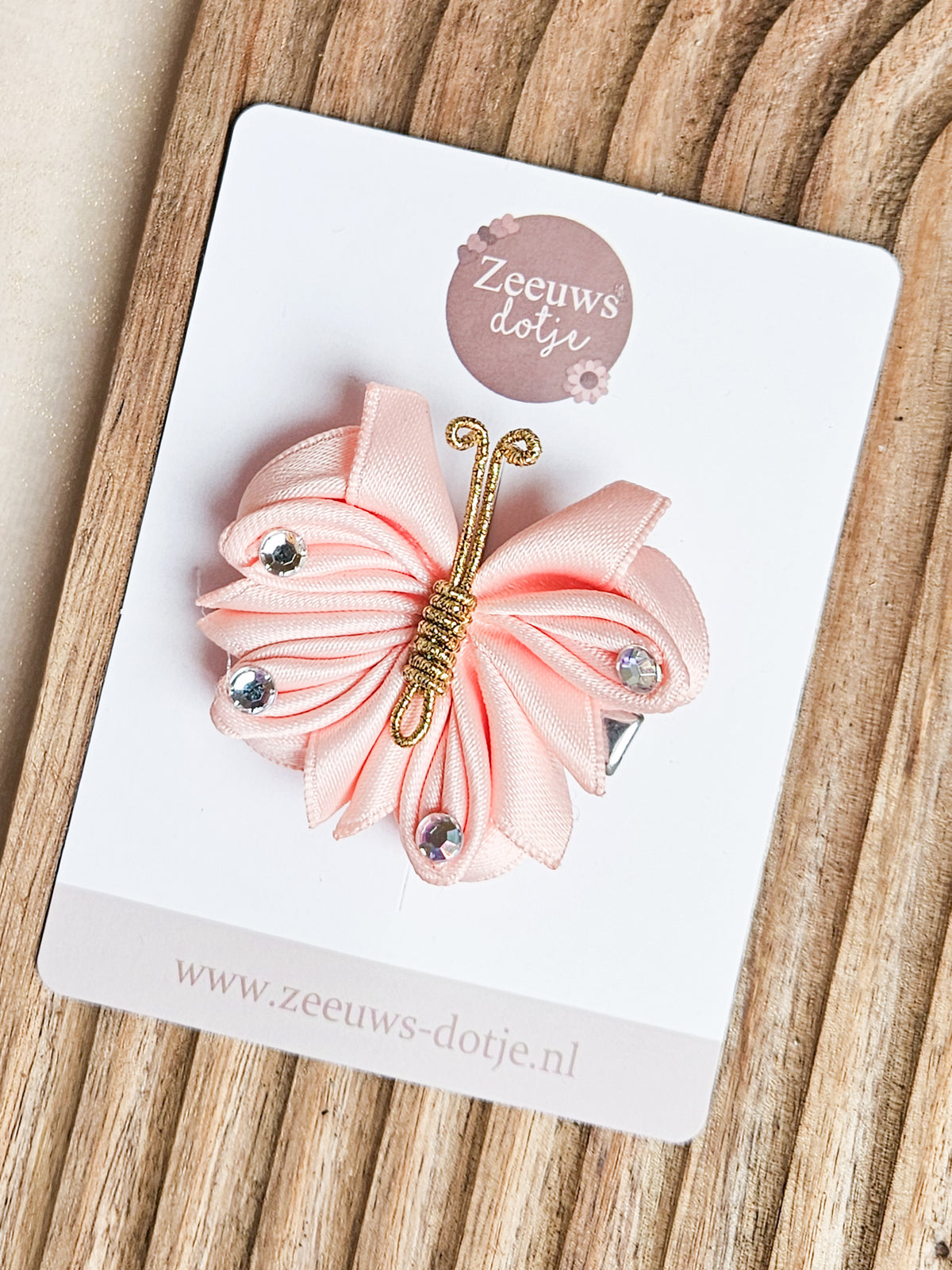 Haarspeldje - Butterfly Sparkle Perzik