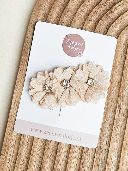 Haarspeldje - Trio Blossom Sand