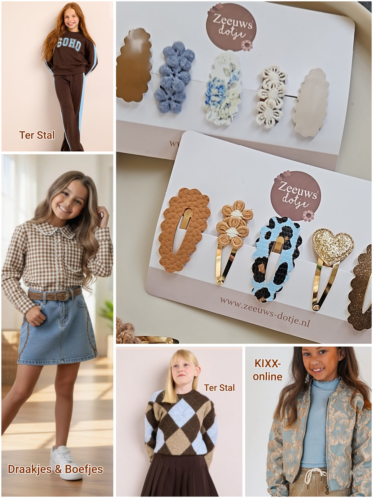 Setje Haarspeldjes - Blue & Gold Fall