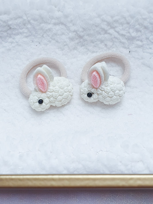 Mini haarelastiek set - Fluffy Bunny