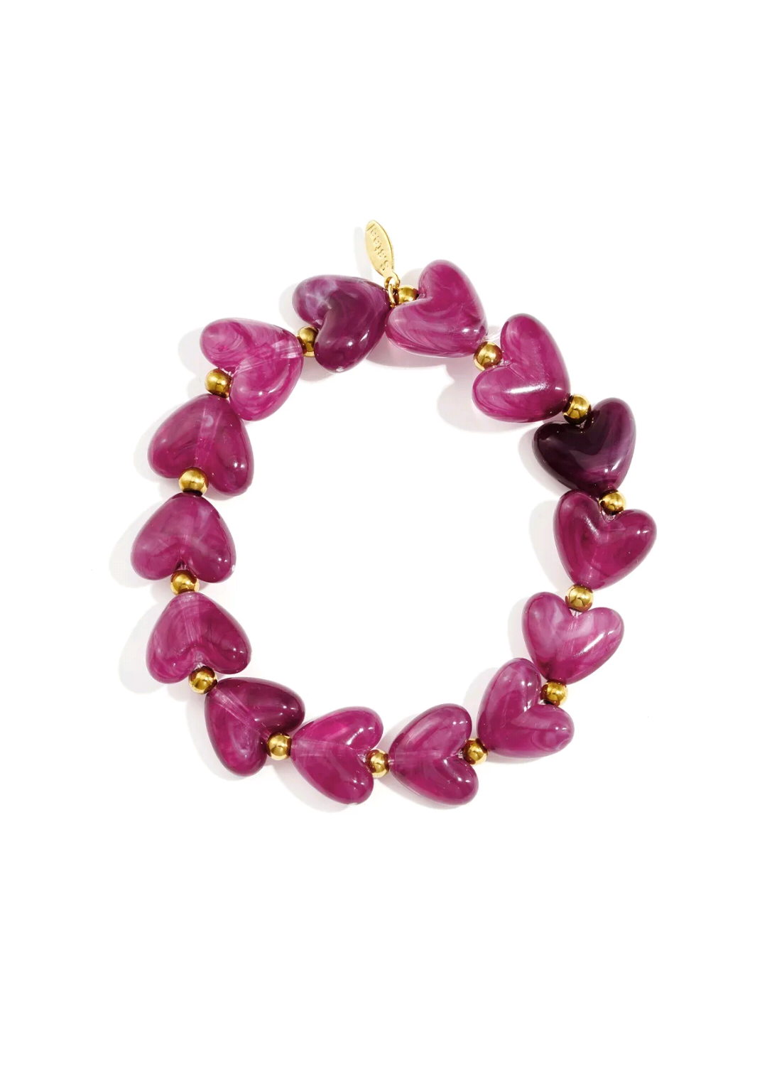 Armbandje - Hartjes Fuchsia