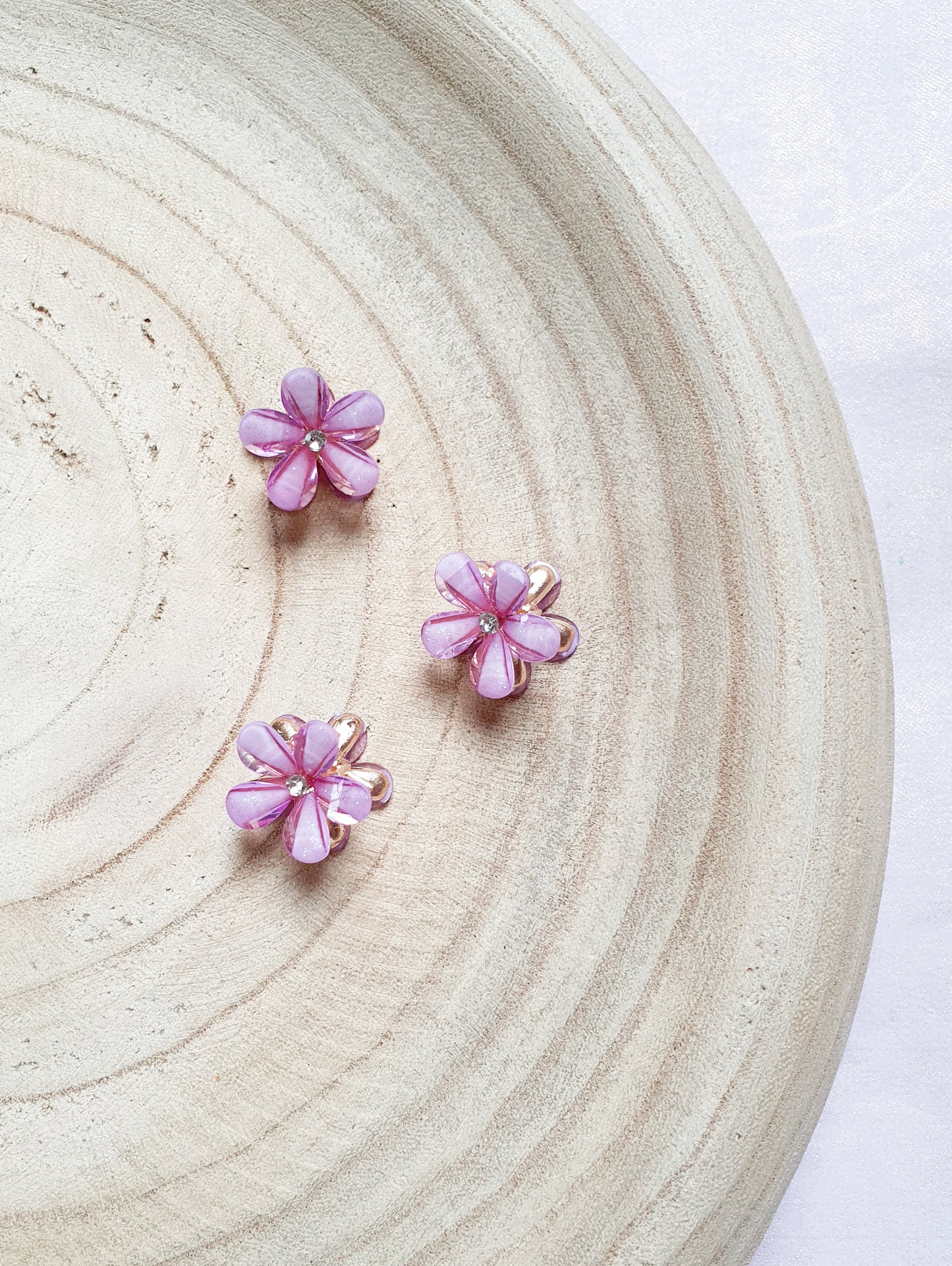 Haarclips - Petal Pearl paars/ roze