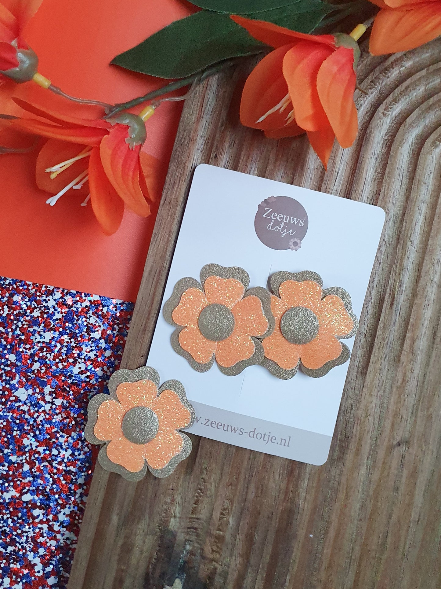 Haarspeld: Glitterbloemetjes