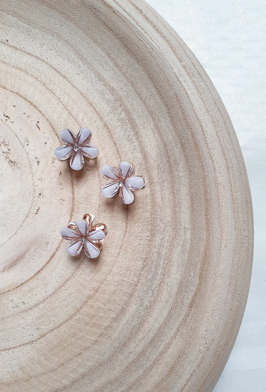 Haarclips - Petal Pearl White blossom